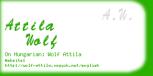 attila wolf business card